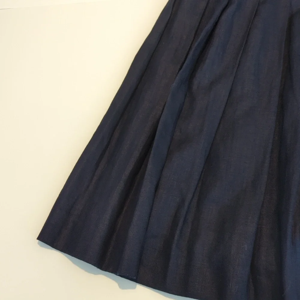Jcrew strapless linen dress baby blue size 0 women's navy blue